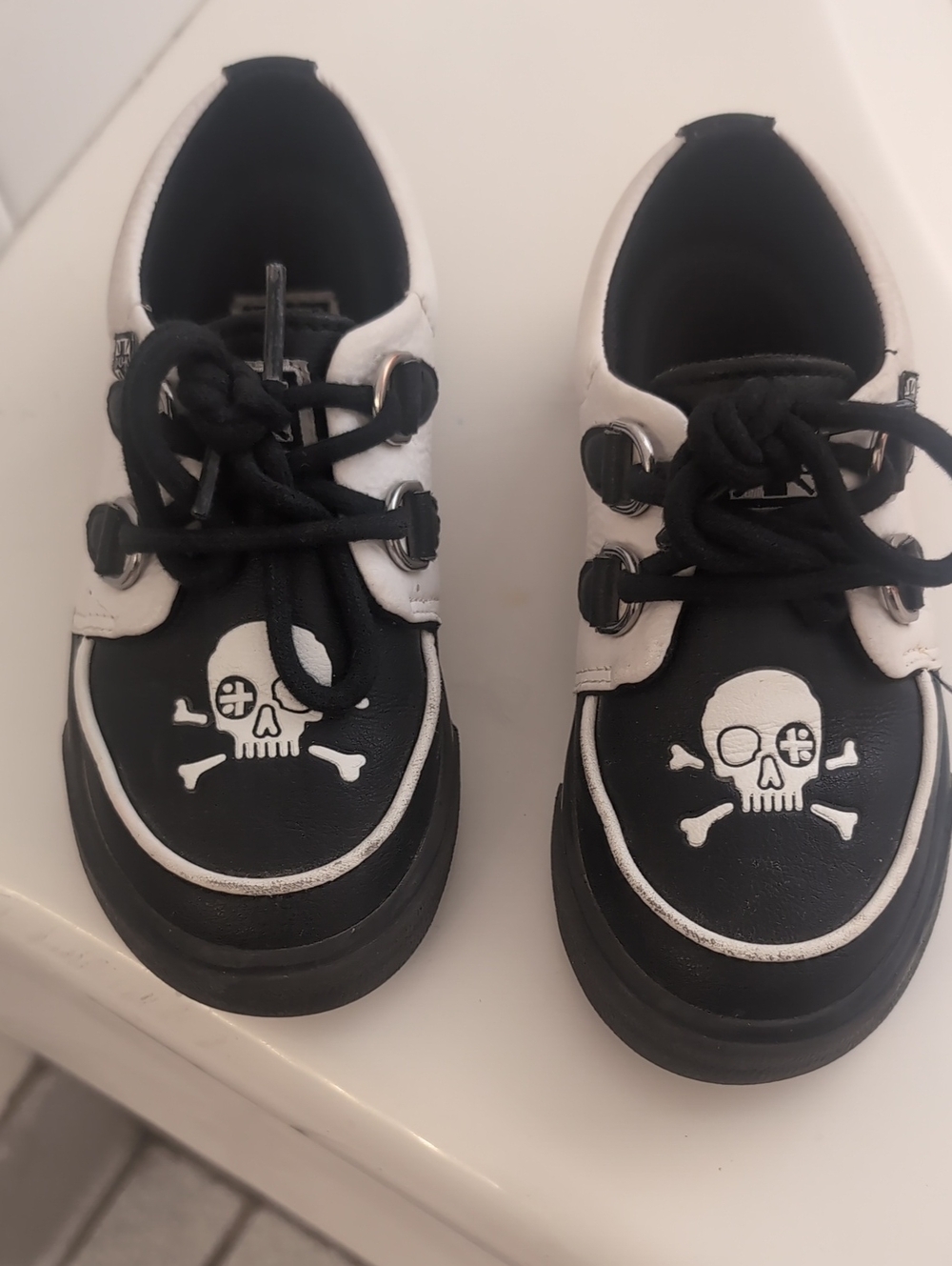 Black & White TUKskin™ Pirate Creeper Toddler Sneaker
